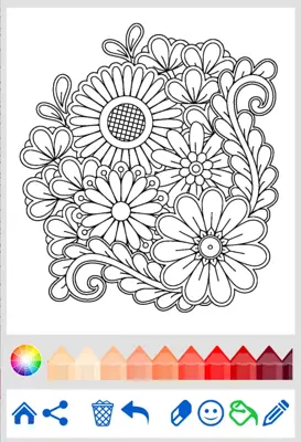 Mandala Flowers coloring book android App screenshot 4