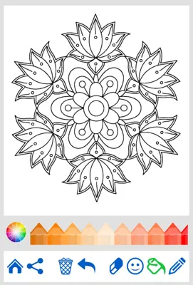 Mandala Flowers coloring book android App screenshot 6